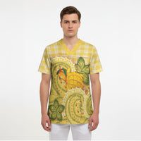 Hawaii Palaka Scrub Top Cute Ripe Mango Turtle On The Waves DT05 - Polynesian Pride