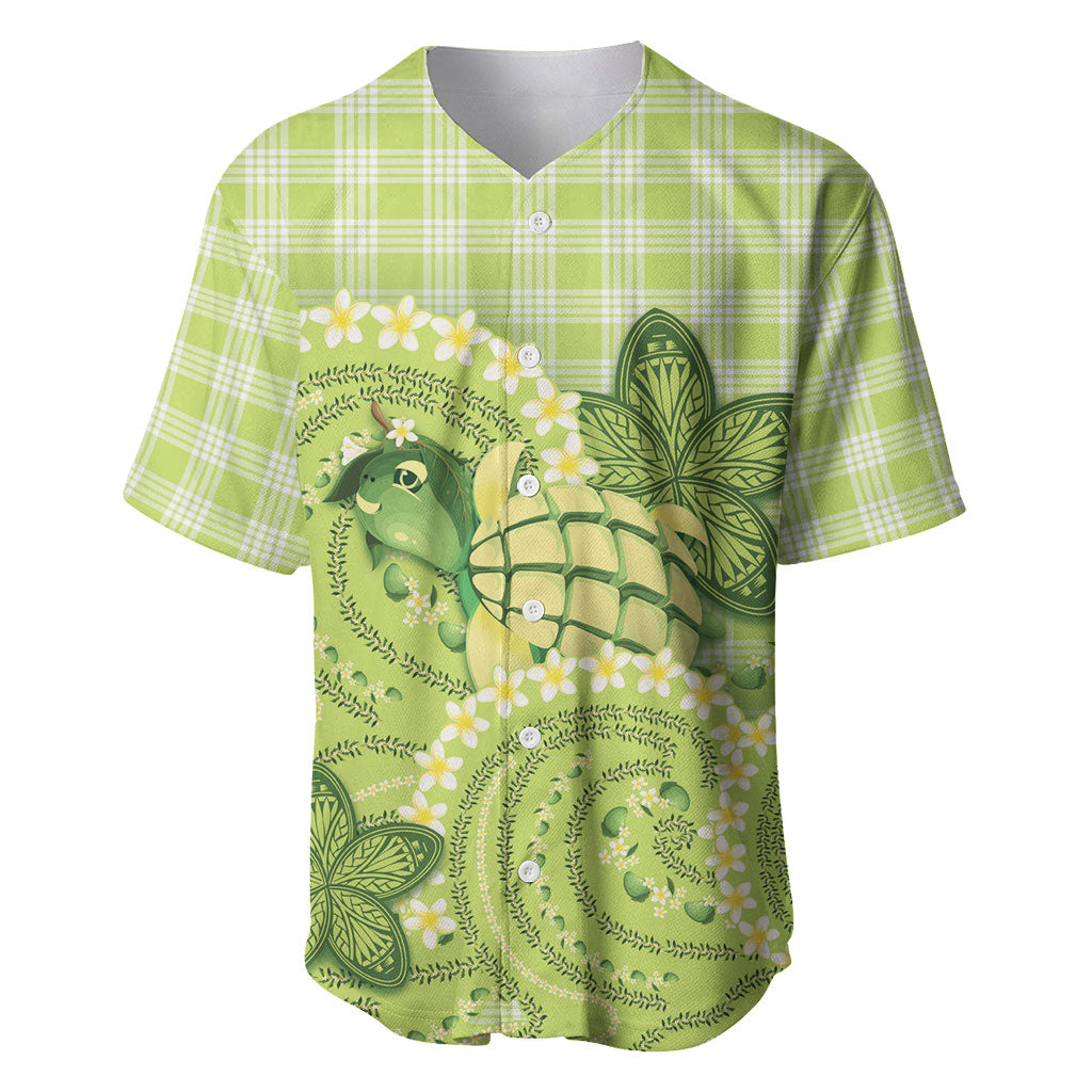 Hawaii Palaka Baseball Jersey Cute Green Mango Turtle On The Waves DT05 Green - Polynesian Pride