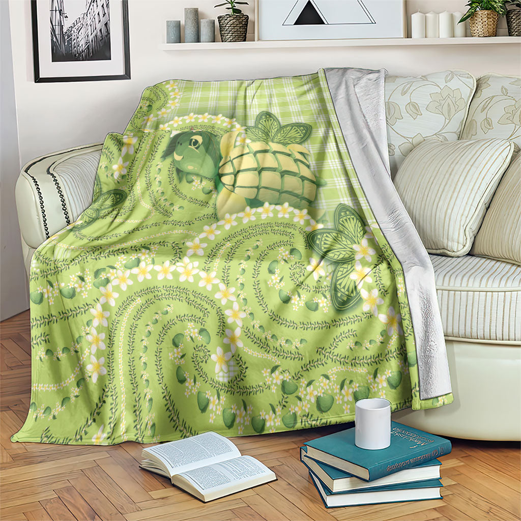 Hawaii Palaka Blanket Cute Green Mango Turtle On The Waves DT05 Green - Polynesian Pride