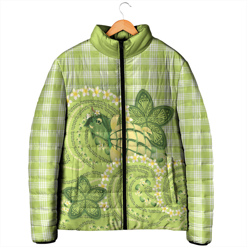 Hawaii Palaka Padded Jacket Cute Green Mango Turtle On The Waves DT05 - Polynesian Pride