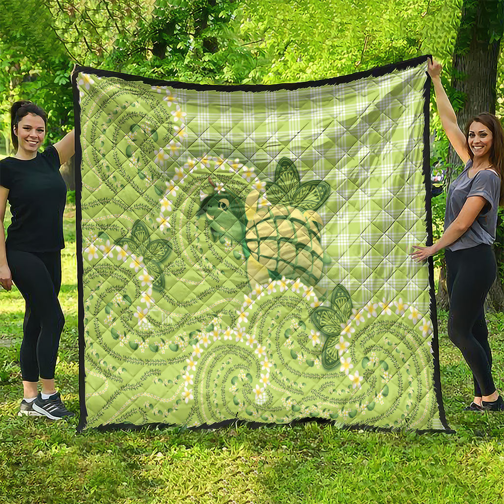 Hawaii Palaka Quilt Cute Green Mango Turtle On The Waves DT05 - Polynesian Pride