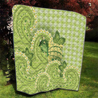 Hawaii Palaka Quilt Cute Green Mango Turtle On The Waves DT05 - Polynesian Pride