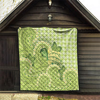 Hawaii Palaka Quilt Cute Green Mango Turtle On The Waves DT05 - Polynesian Pride