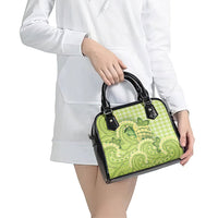 Hawaii Palaka Shoulder Handbag Cute Green Mango Turtle On The Waves DT05 - Polynesian Pride