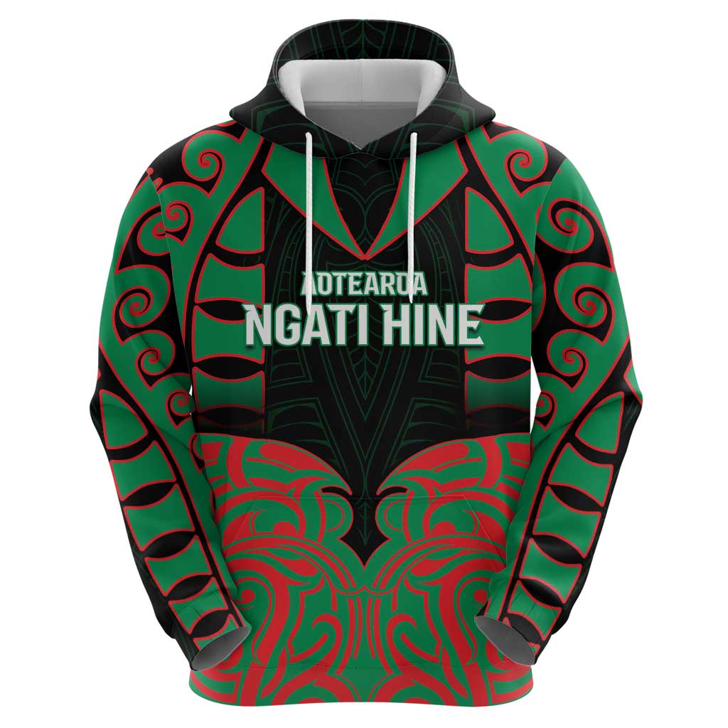 Custom Aotearoa Ngati Hine Hoodie Maori Pattern New Zealand DT05 - Polynesian Pride