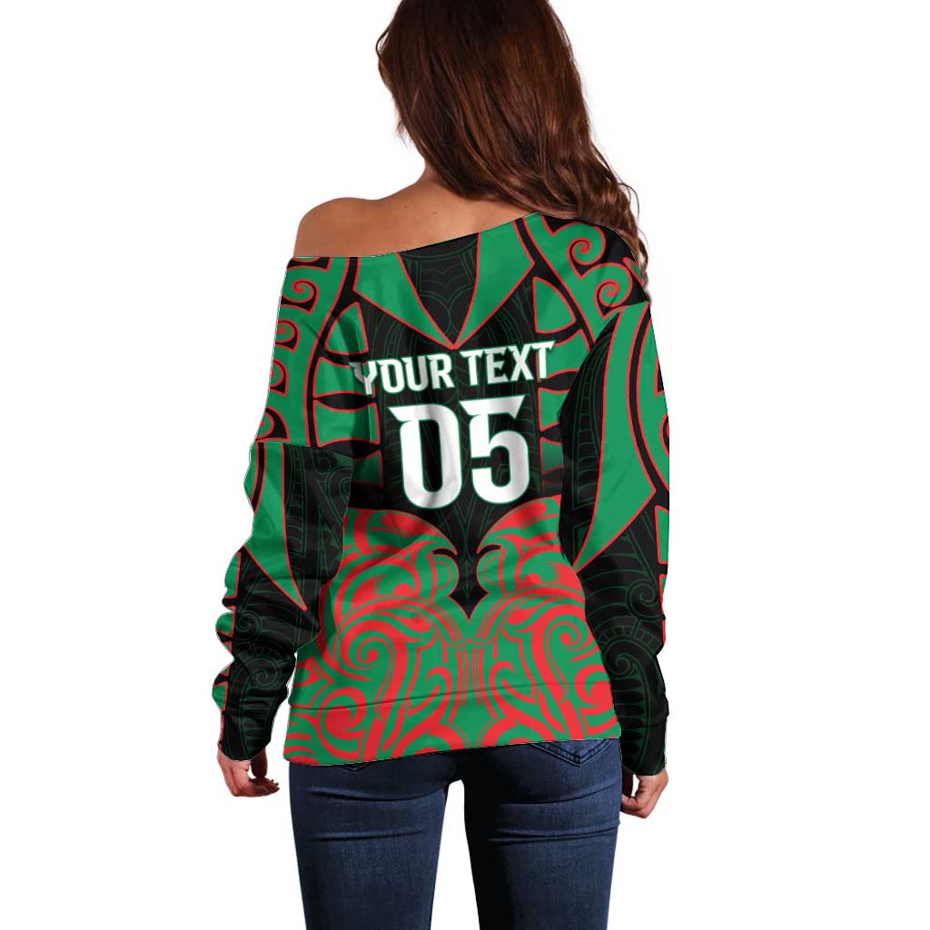 Custom Aotearoa Ngati Hine Off Shoulder Sweater Maori Pattern New Zealand DT05 - Polynesian Pride