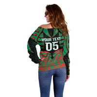 Custom Aotearoa Ngati Hine Off Shoulder Sweater Maori Pattern New Zealand DT05 - Polynesian Pride