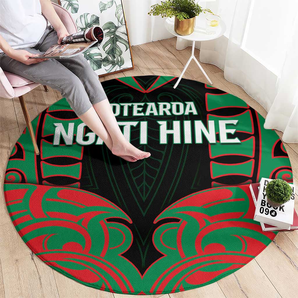 Aotearoa Ngati Hine Round Carpet Maori Pattern New Zealand DT05 - Polynesian Pride