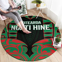 Aotearoa Ngati Hine Round Carpet Maori Pattern New Zealand DT05 - Polynesian Pride