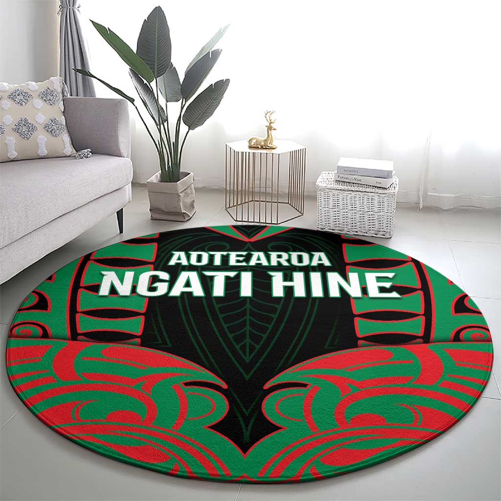 Aotearoa Ngati Hine Round Carpet Maori Pattern New Zealand DT05 - Polynesian Pride