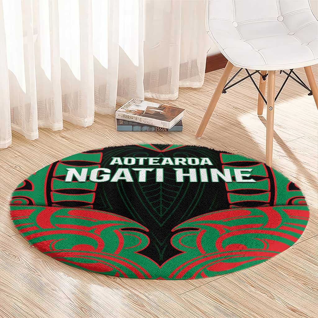 Aotearoa Ngati Hine Round Carpet Maori Pattern New Zealand DT05 - Polynesian Pride