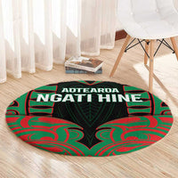 Aotearoa Ngati Hine Round Carpet Maori Pattern New Zealand DT05 - Polynesian Pride