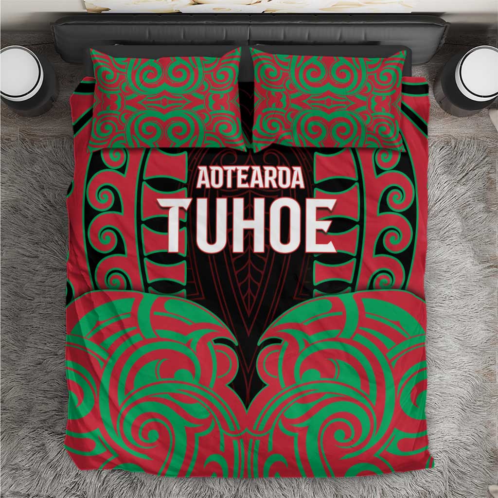 Aotearoa Tuhoe Bedding Set Maori Pattern New Zealand DT05 Red - Polynesian Pride