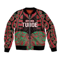 Custom Aotearoa Tuhoe Bomber Jacket Maori Pattern New Zealand DT05 Unisex Red - Polynesian Pride