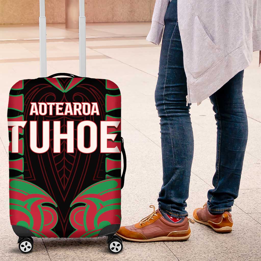 Aotearoa Tuhoe Luggage Cover Maori Pattern New Zealand DT05 Red - Polynesian Pride