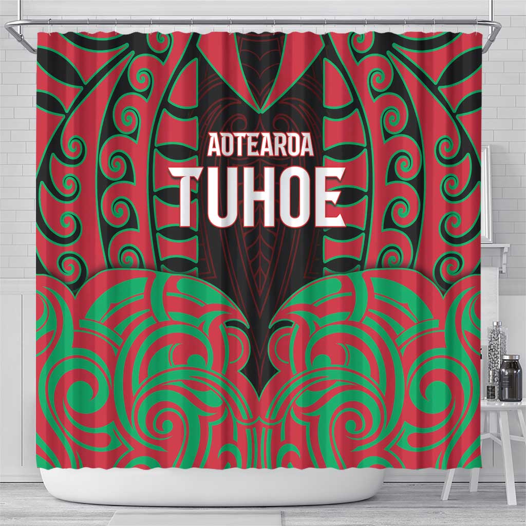 Aotearoa Tuhoe Shower Curtain Maori Pattern New Zealand DT05 - Polynesian Pride