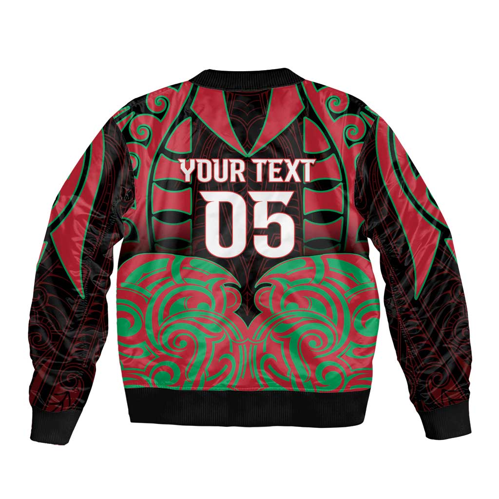 Custom Aotearoa Tuhoe Sleeve Zip Bomber Jacket Maori Pattern New Zealand DT05 - Polynesian Pride