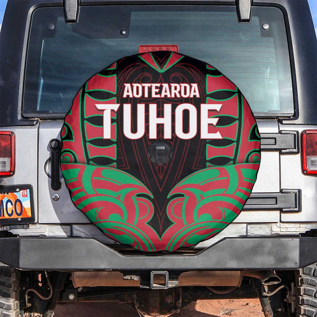 Aotearoa Tuhoe Spare Tire Cover Maori Pattern New Zealand DT05 Red - Polynesian Pride