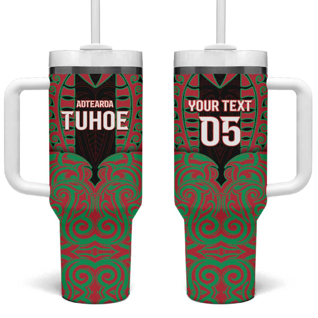 Custom Aotearoa Tuhoe Tumbler With Handle Maori Pattern New Zealand DT05 One Size: 40 oz Red - Polynesian Pride