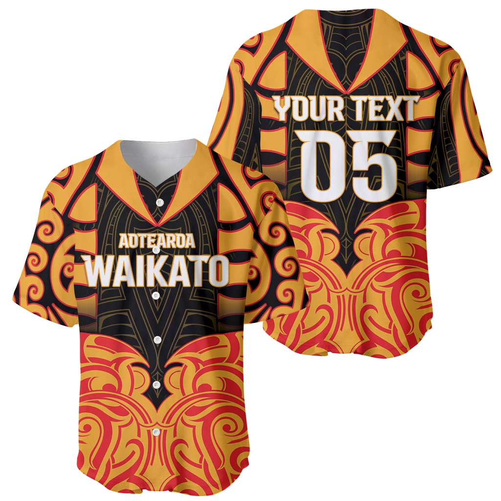 Custom Aotearoa Waikato Baseball Jersey Maori Pattern New Zealand DT05 - Polynesian Pride