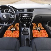 Aotearoa Waikato Car Mats Maori Pattern New Zealand DT05 Set 2pcs - Front Orange - Polynesian Pride
