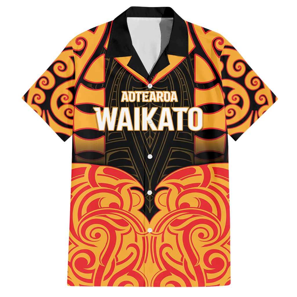 Custom Aotearoa Waikato Hawaiian Shirt Maori Pattern New Zealand DT05 Orange - Polynesian Pride