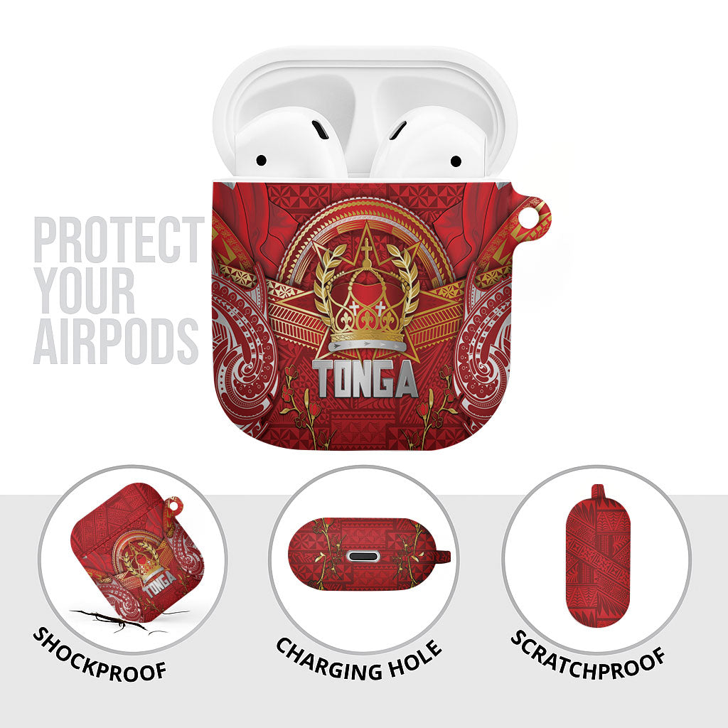 Tonga King's Birthday AirPods Case Gold Royal Crown Tribal Patterns DT05 - Polynesian Pride