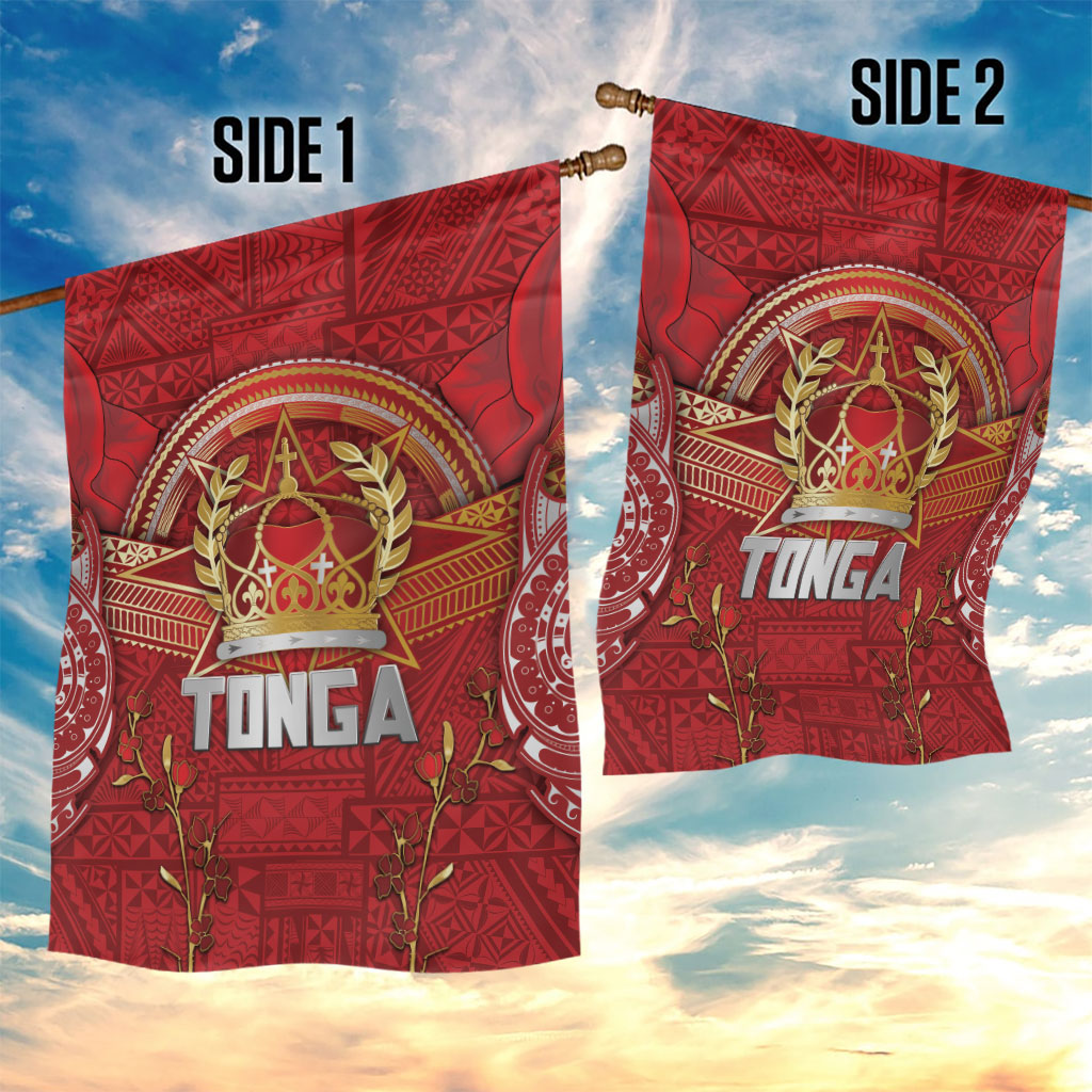 Tonga King's Birthday Garden Flag Gold Royal Crown Tribal Patterns DT05 - Polynesian Pride