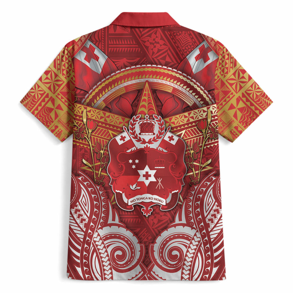 Tonga King's Birthday Hawaiian Shirt Gold Royal Crown Tribal Patterns DT05 - Polynesian Pride