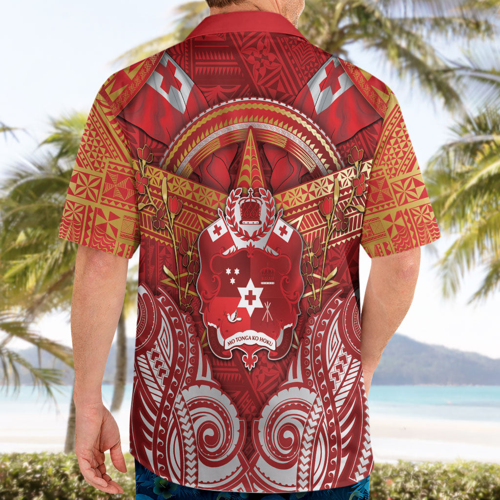 Tonga King's Birthday Hawaiian Shirt Gold Royal Crown Tribal Patterns DT05 - Polynesian Pride