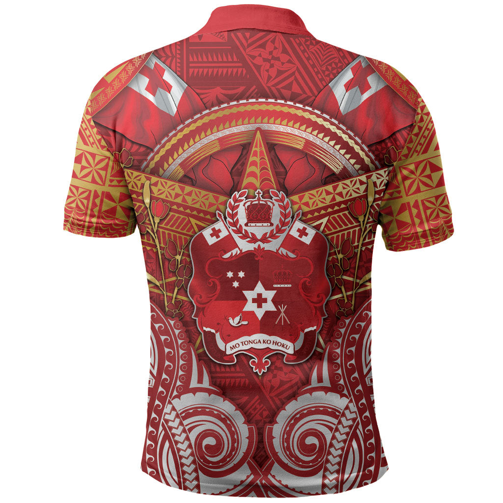 Tonga King's Birthday Polo Shirt Gold Royal Crown Tribal Patterns DT05 - Polynesian Pride
