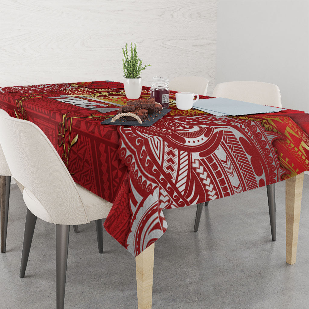 Tonga King's Birthday Tablecloth Gold Royal Crown Tribal Patterns DT05 - Polynesian Pride