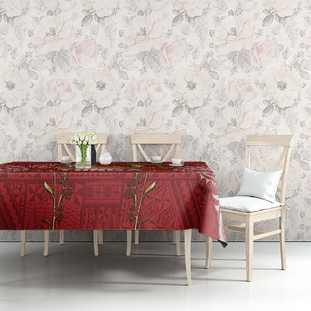 Tonga King's Birthday Tablecloth Gold Royal Crown Tribal Patterns DT05 - Polynesian Pride