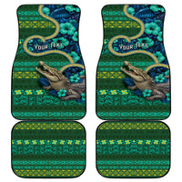 Personalised Solomon Islands Independence Day Car Mats Crocodile Hibiscus Tribal Pattern DT05 - Polynesian Pride