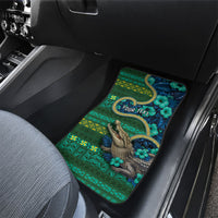 Personalised Solomon Islands Independence Day Car Mats Crocodile Hibiscus Tribal Pattern DT05 - Polynesian Pride