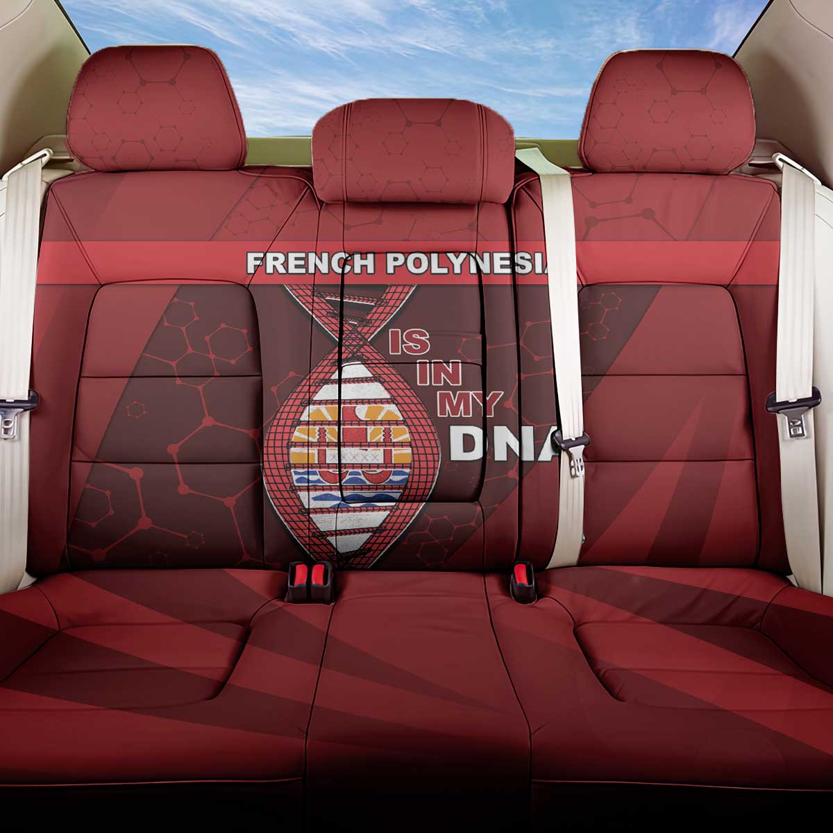 French Polynesia Is In My DNA Back Car Seat Cover DT05 One Size Red - Polynesian Pride