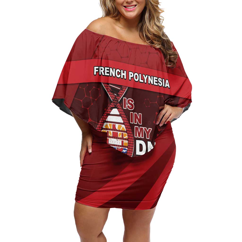 French Polynesia Is In My DNA Off Shoulder Short Dress DT05 Women Red - Polynesian Pride