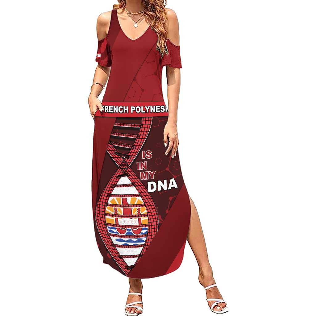 French Polynesia Is In My DNA Summer Maxi Dress DT05 Women Red - Polynesian Pride