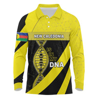 New Caledonia Is In My DNA Long Sleeve Polo Shirt DT05 Yellow - Polynesian Pride