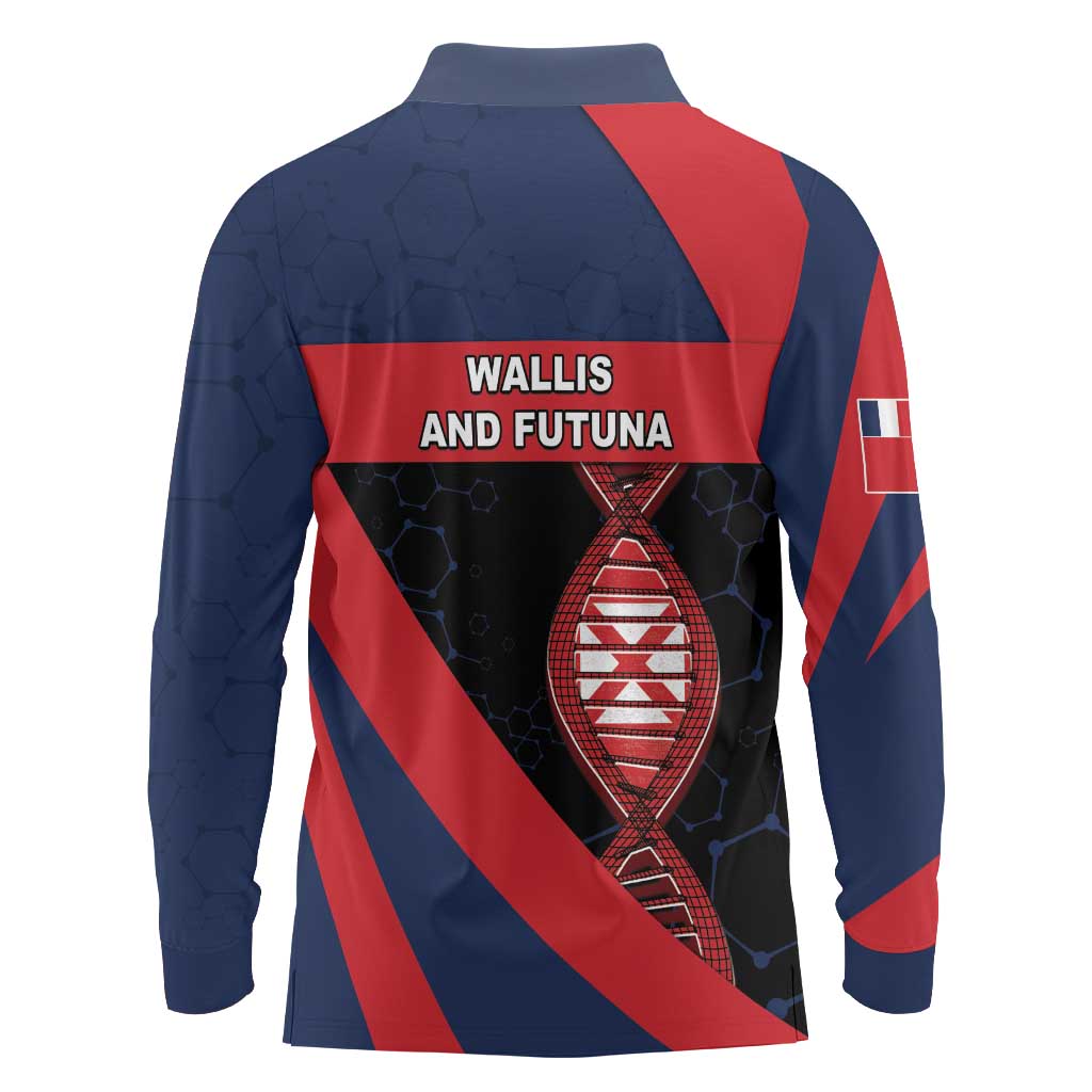 Wallis And Futuna Is In My DNA Long Sleeve Polo Shirt DT05 - Polynesian Pride