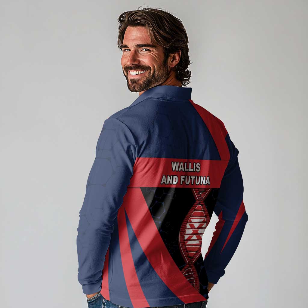 Wallis And Futuna Is In My DNA Long Sleeve Polo Shirt DT05 - Polynesian Pride