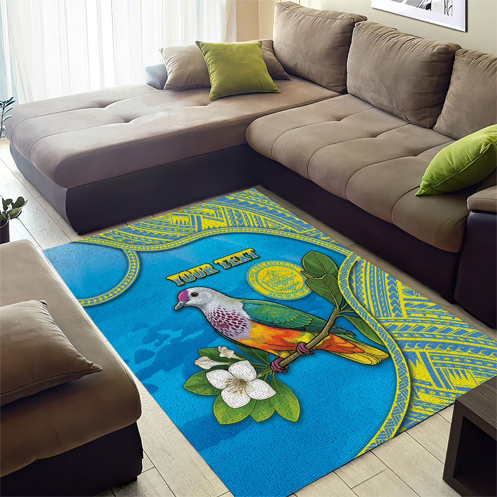Personalised Palau Biib Bird Area Rug Rur Flower And Rock Islands Patterns DT05 - Polynesian Pride