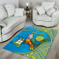 Personalised Palau Biib Bird Area Rug Rur Flower And Rock Islands Patterns DT05 - Polynesian Pride