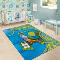 Personalised Palau Biib Bird Area Rug Rur Flower And Rock Islands Patterns DT05 - Polynesian Pride