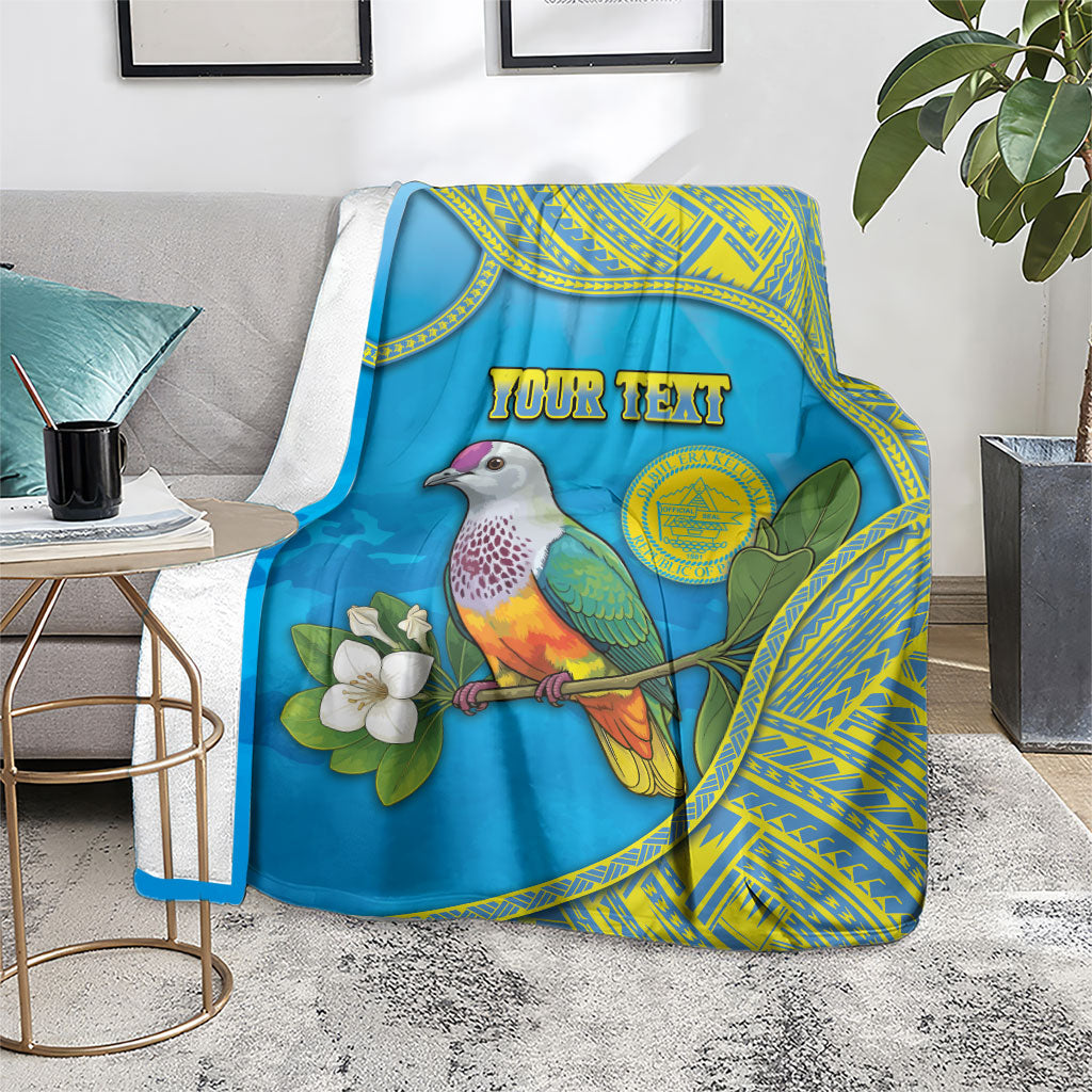 Personalised Palau Biib Bird Blanket Rur Flower And Rock Islands Patterns DT05 - Polynesian Pride