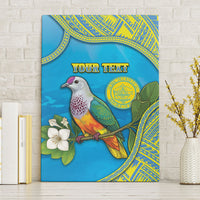 Personalised Palau Biib Bird Canvas Wall Art Rur Flower And Rock Islands Patterns DT05 Without Frame Blue - Polynesian Pride