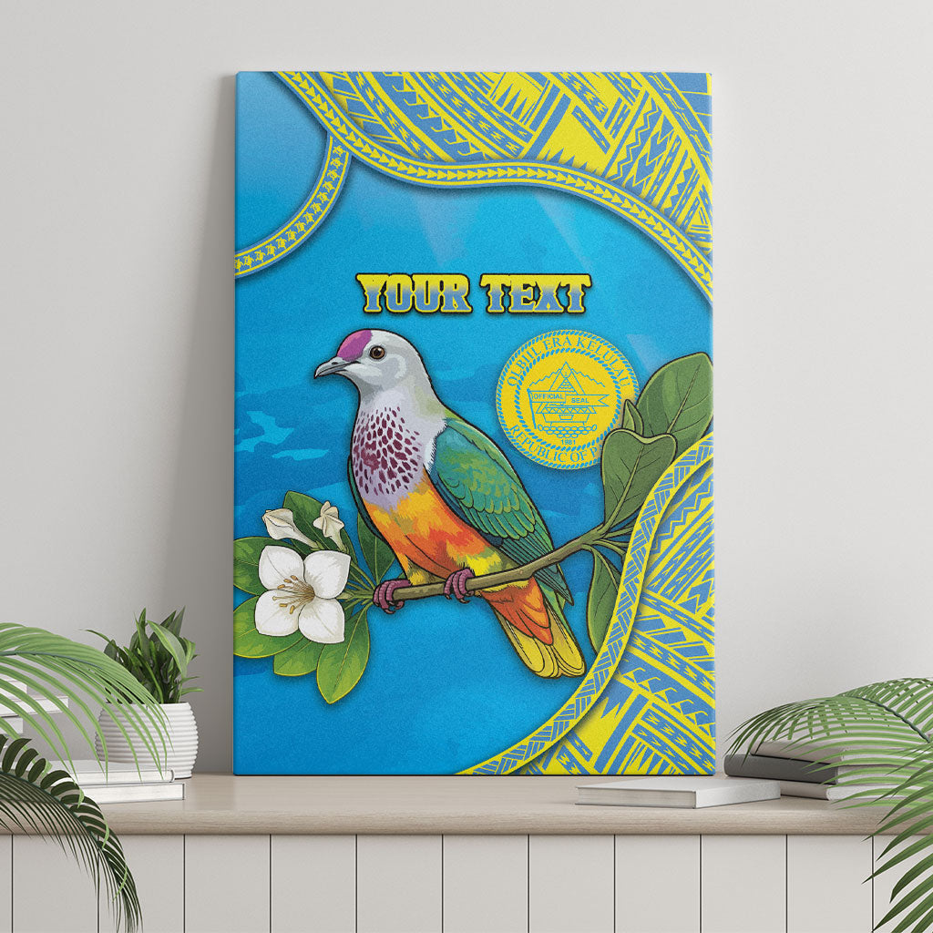 Personalised Palau Biib Bird Canvas Wall Art Rur Flower And Rock Islands Patterns DT05 - Polynesian Pride