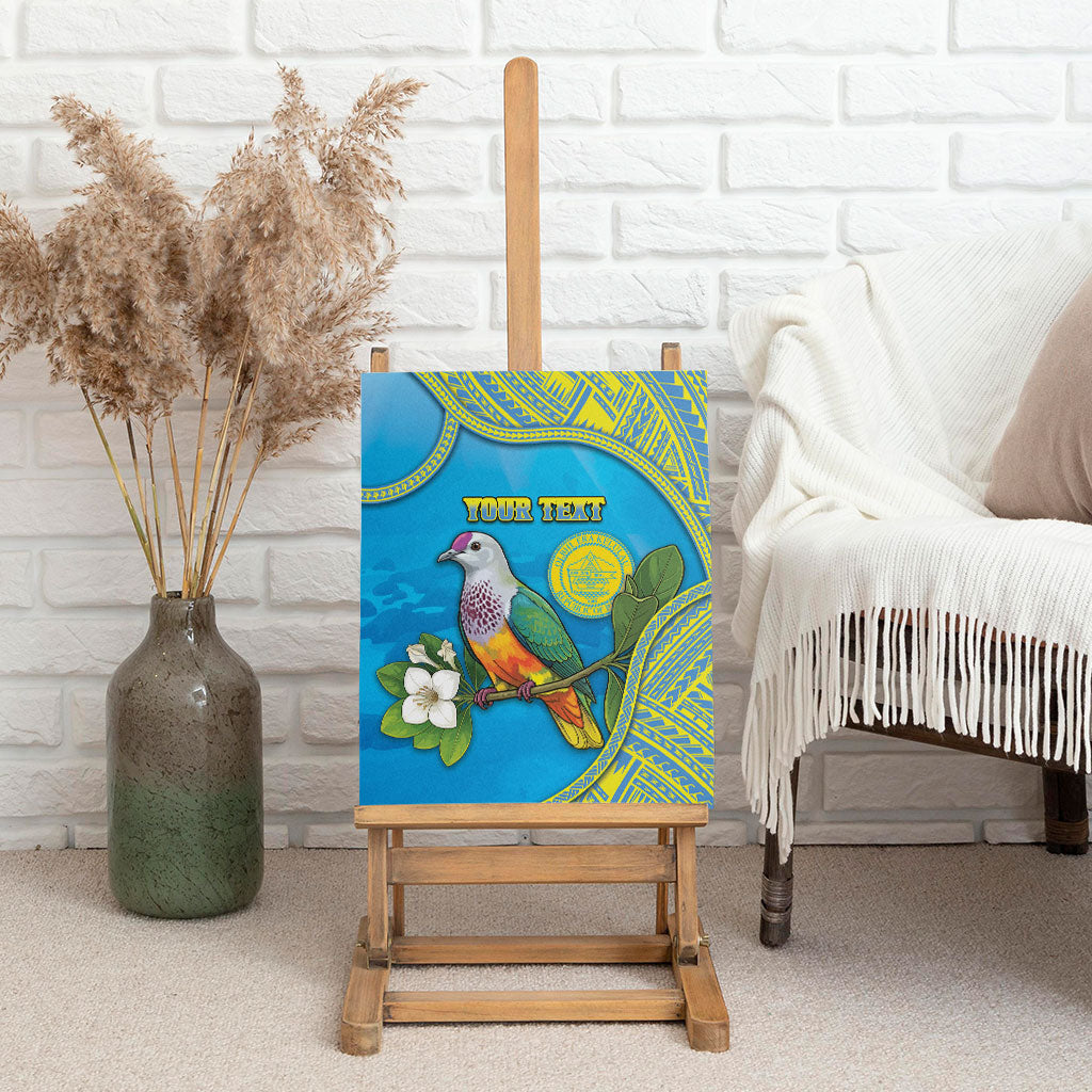Personalised Palau Biib Bird Canvas Wall Art Rur Flower And Rock Islands Patterns DT05 - Polynesian Pride