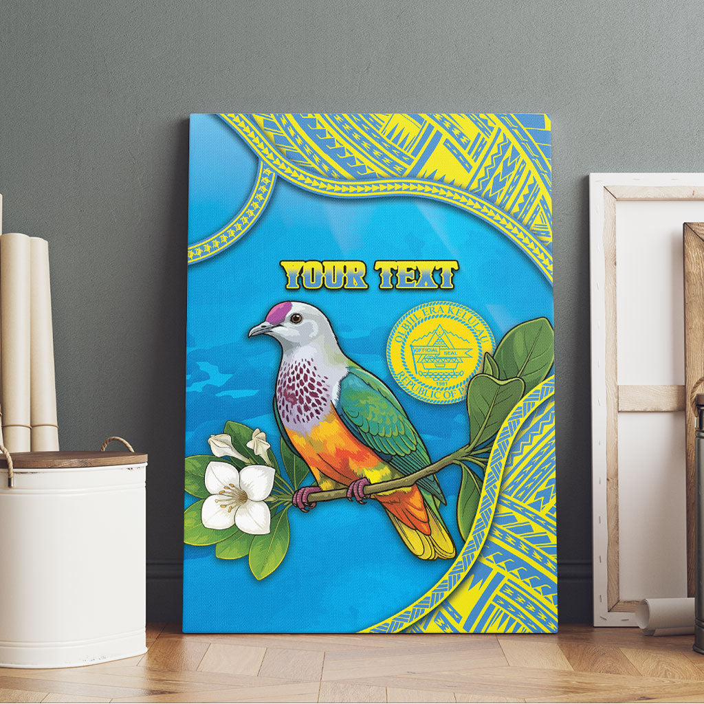 Personalised Palau Biib Bird Canvas Wall Art Rur Flower And Rock Islands Patterns DT05 - Polynesian Pride