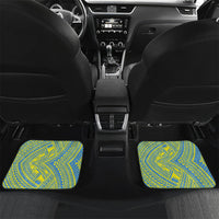 Personalised Palau Biib Bird Car Mats Rur Flower And Rock Islands Patterns DT05 Set 2pcs - Back Blue - Polynesian Pride